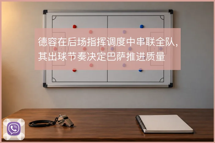 德容在后场指挥调度中串联全队,其出球节奏决定巴萨推进质量